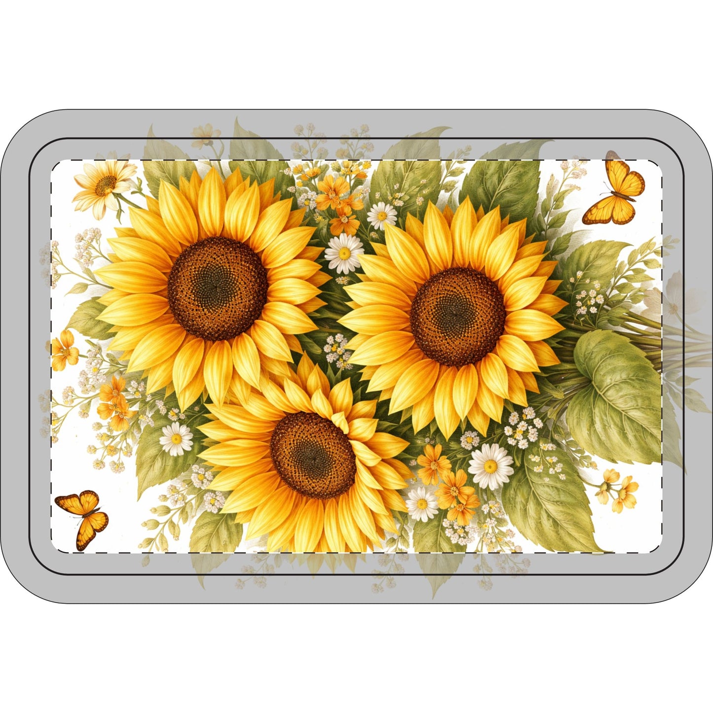 Sunflower Toilet Three-Piece Set — Floral Bathroom Rug & Lid Cover