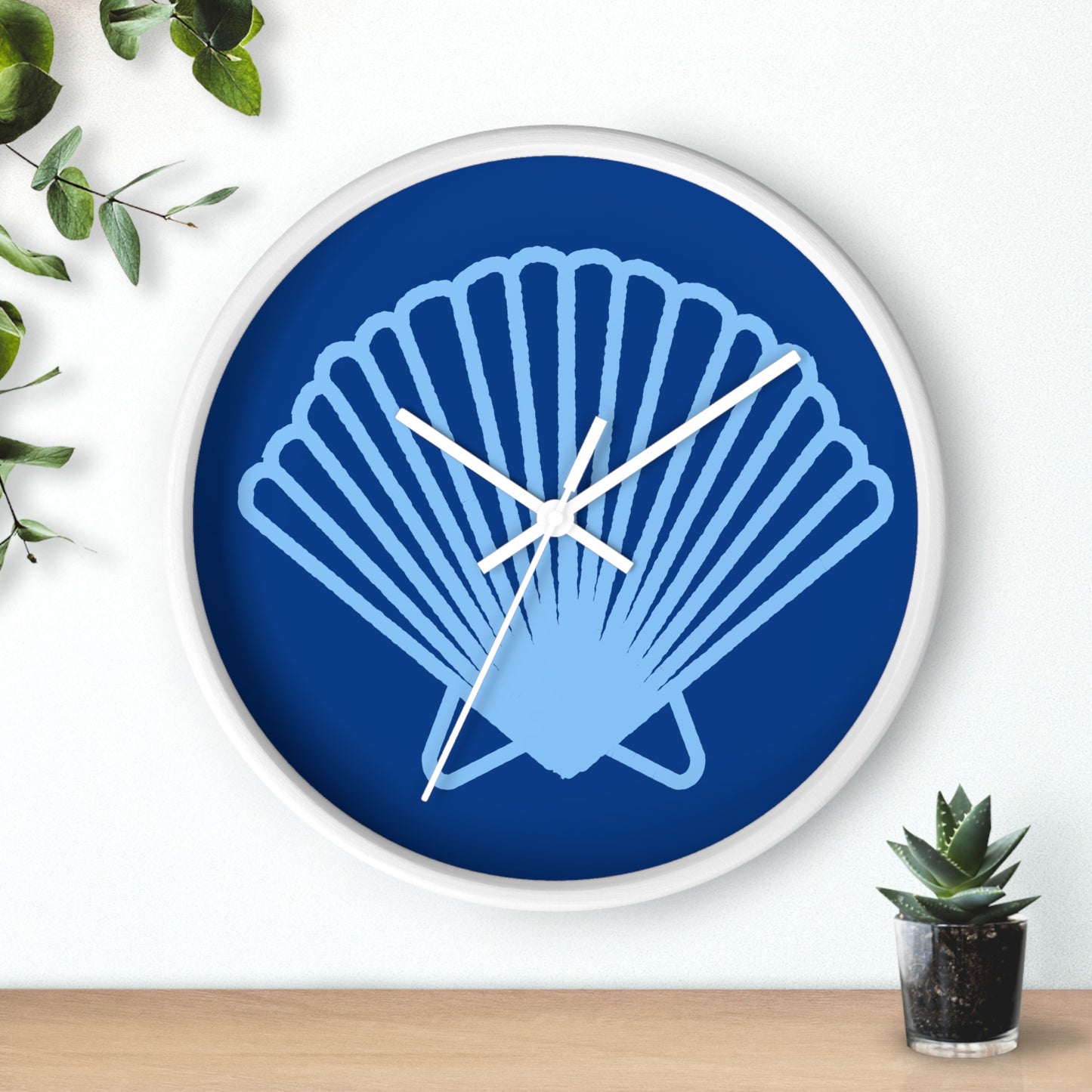 Shell Wall Clock — Coastal Seashell Decorative Wall Clock