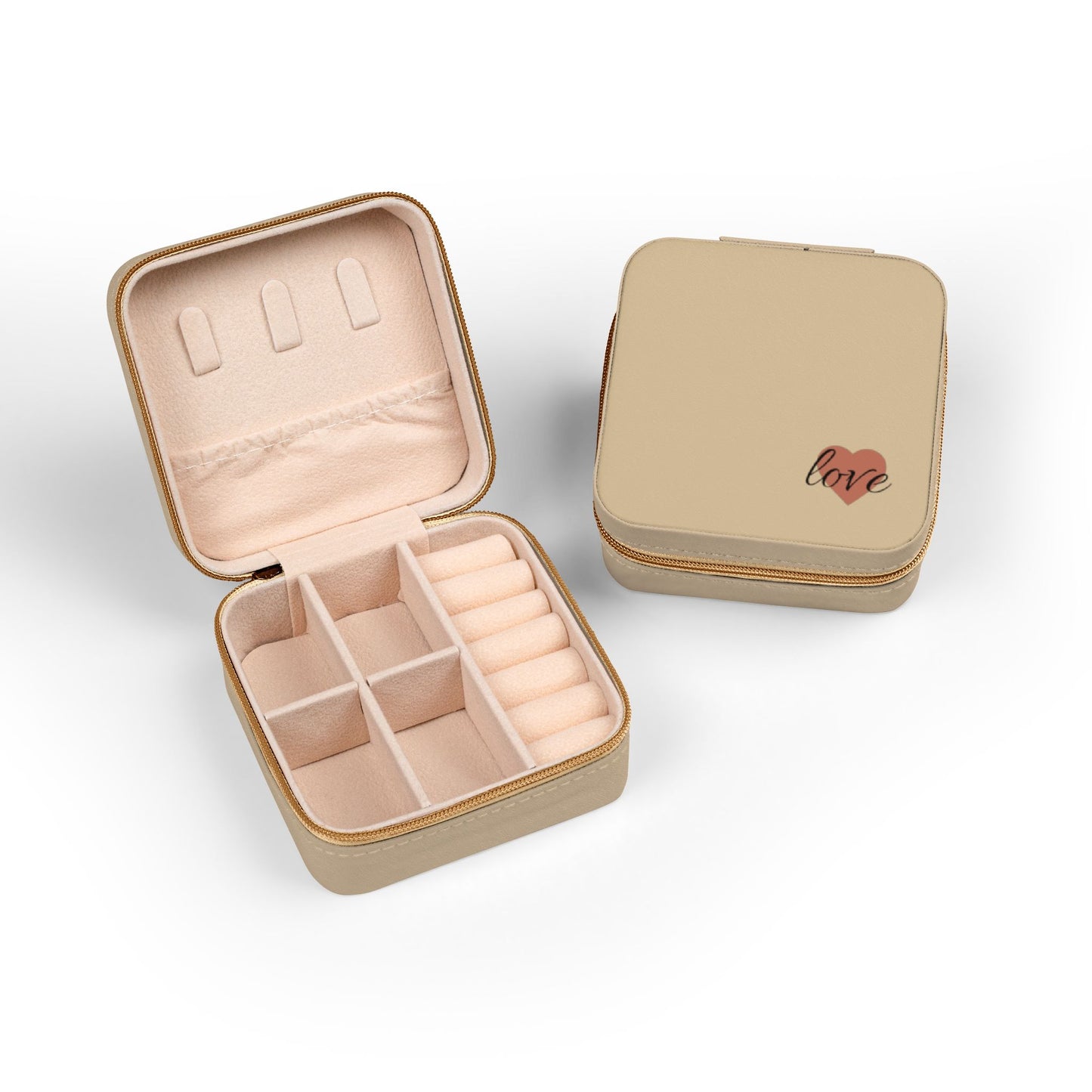 Love heart travel jewelry case | compact jewelry travel case, earring ring organizer