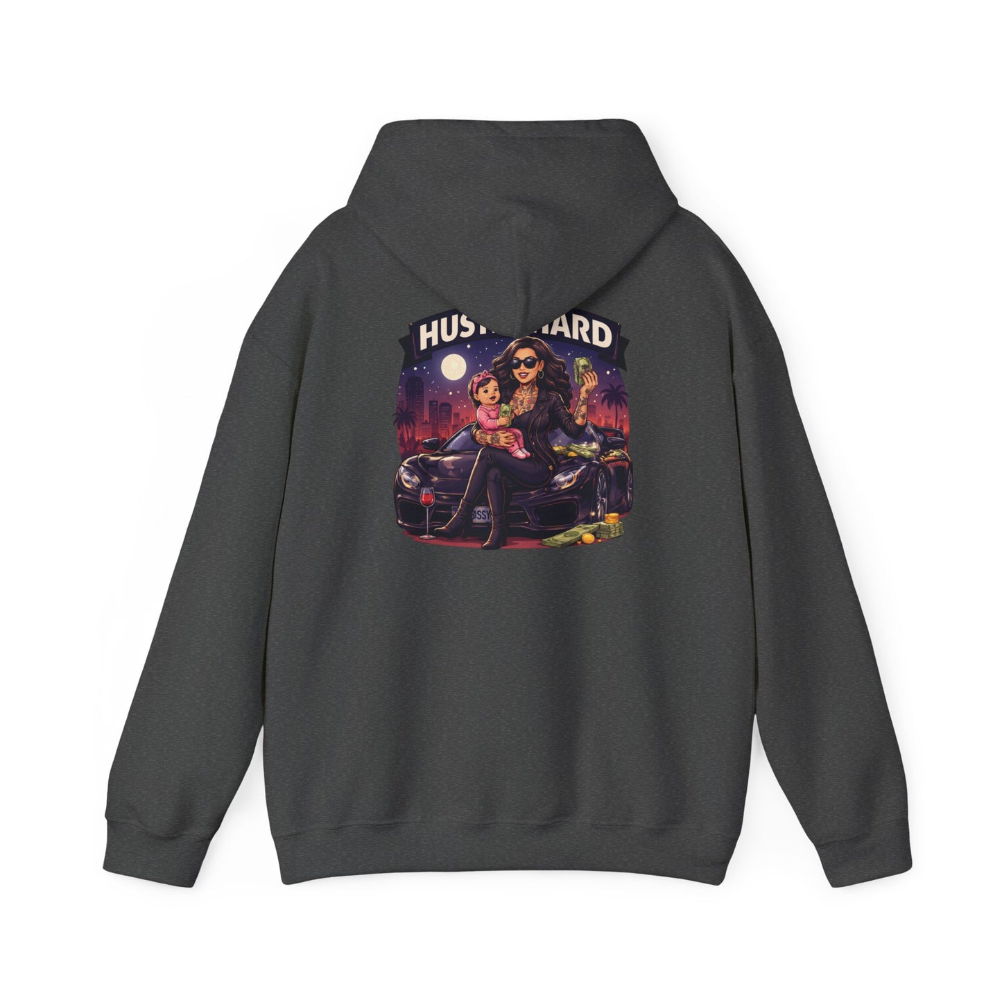 Hustle Hard Hoodie — Motivational Hooded Sweatshirt for Hustler moms