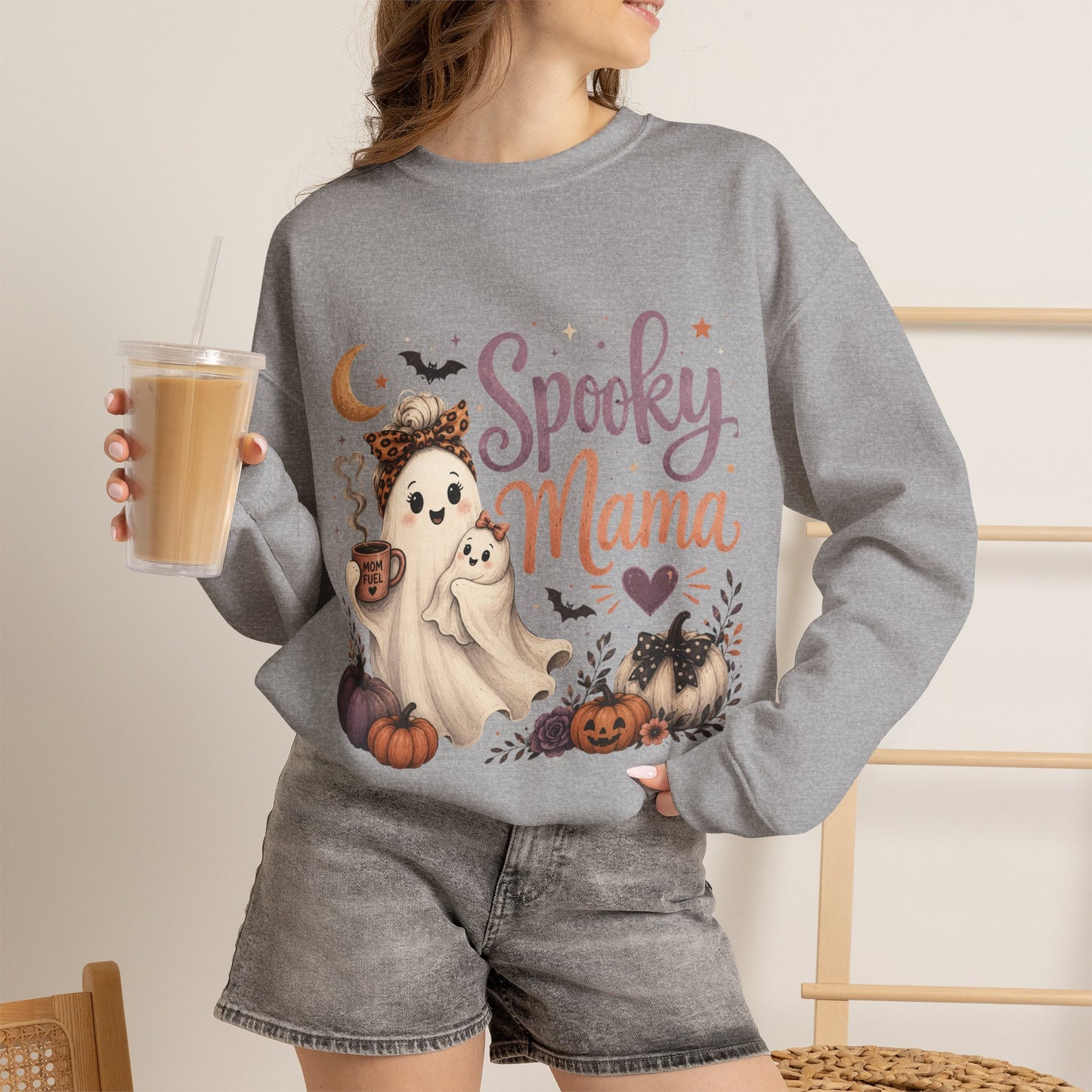 Spooky Mama Sweatshirt — Halloween Mom Crewneck