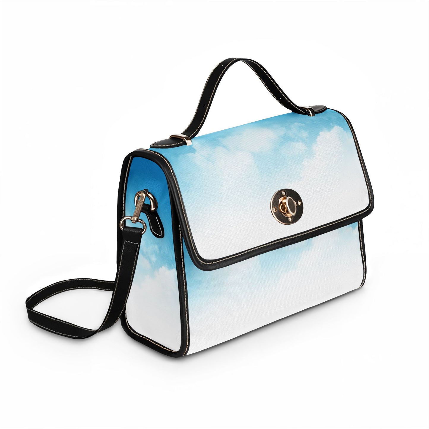 Sky Cloud Print Canvas Bag — Waterproof Shoulder Tote