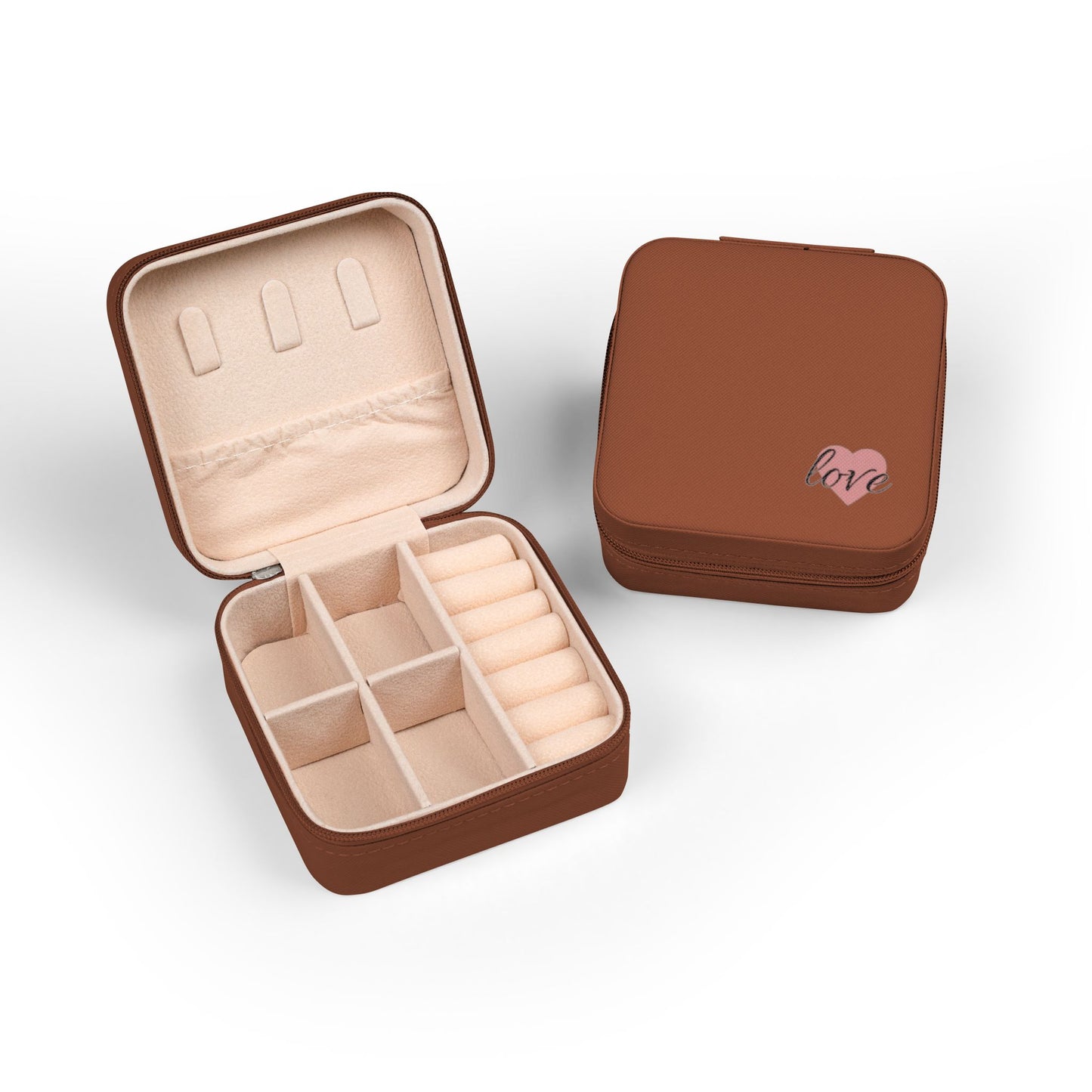 Love heart travel jewelry case | compact jewelry travel case, earring ring organizer