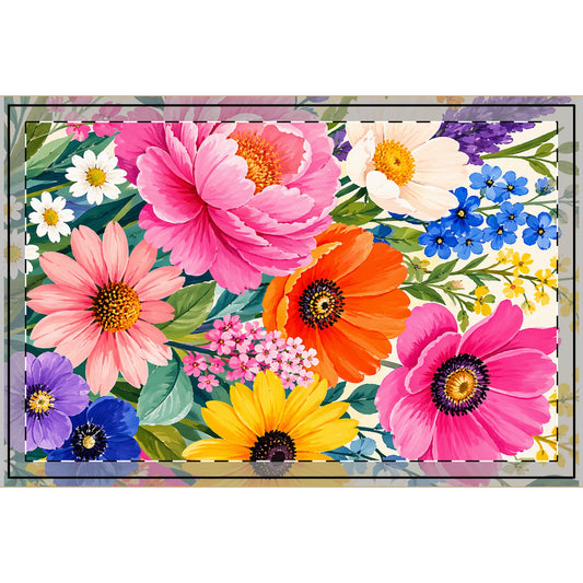 Bright Floral Large Serving Tray | Flower Pattern Serving Tray