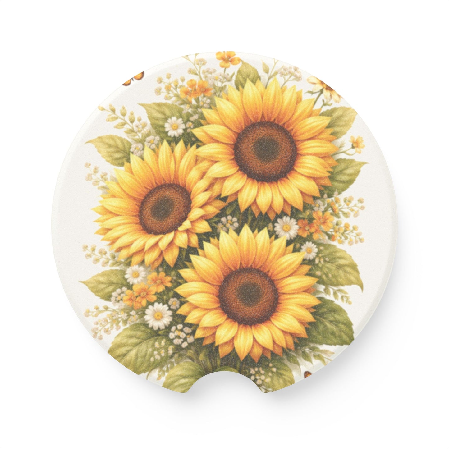 Sunflower Soapstone Car Coaster