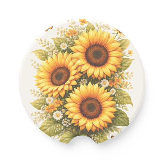Sunflower Soapstone Car Coaster