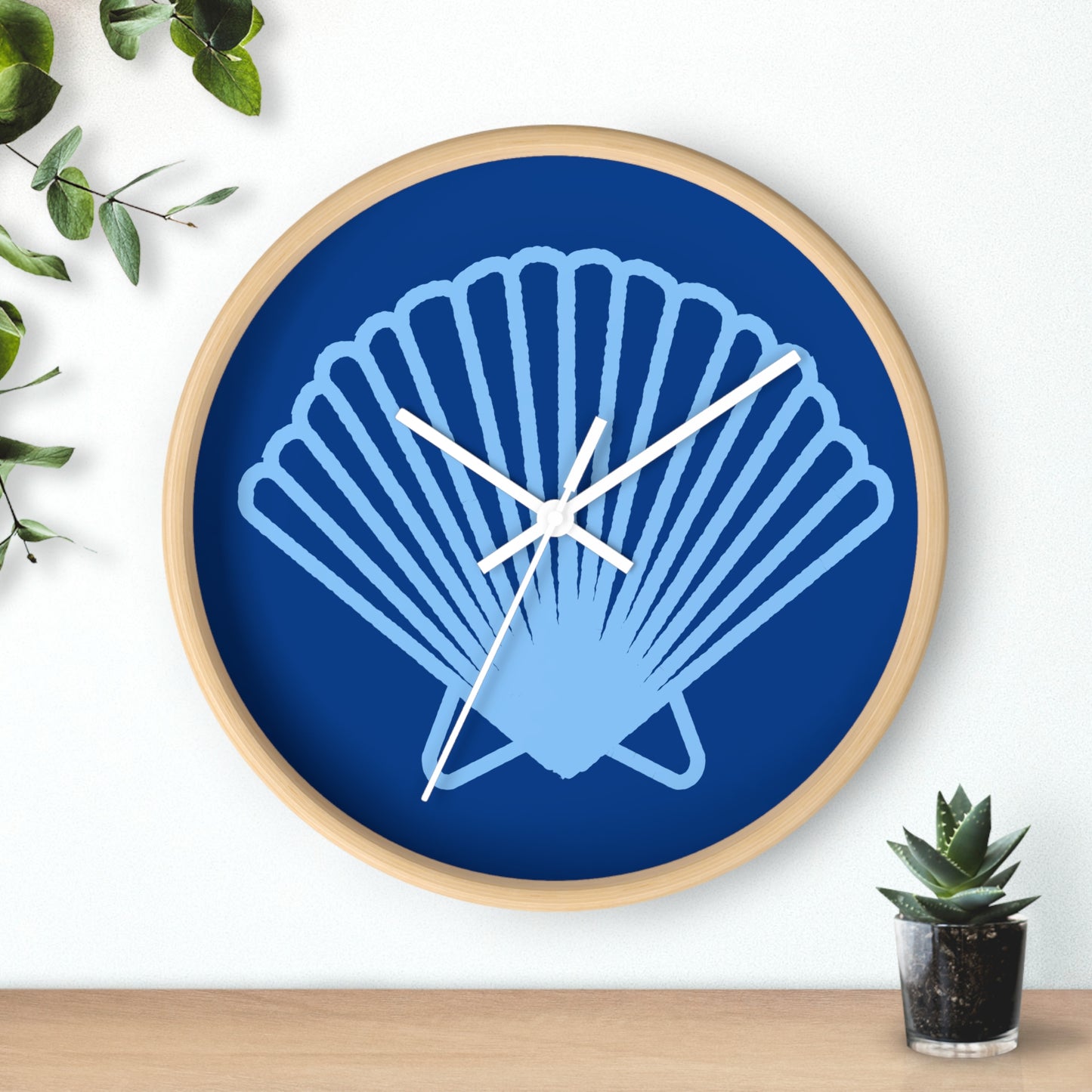 Shell Wall Clock — Coastal Seashell Decorative Wall Clock