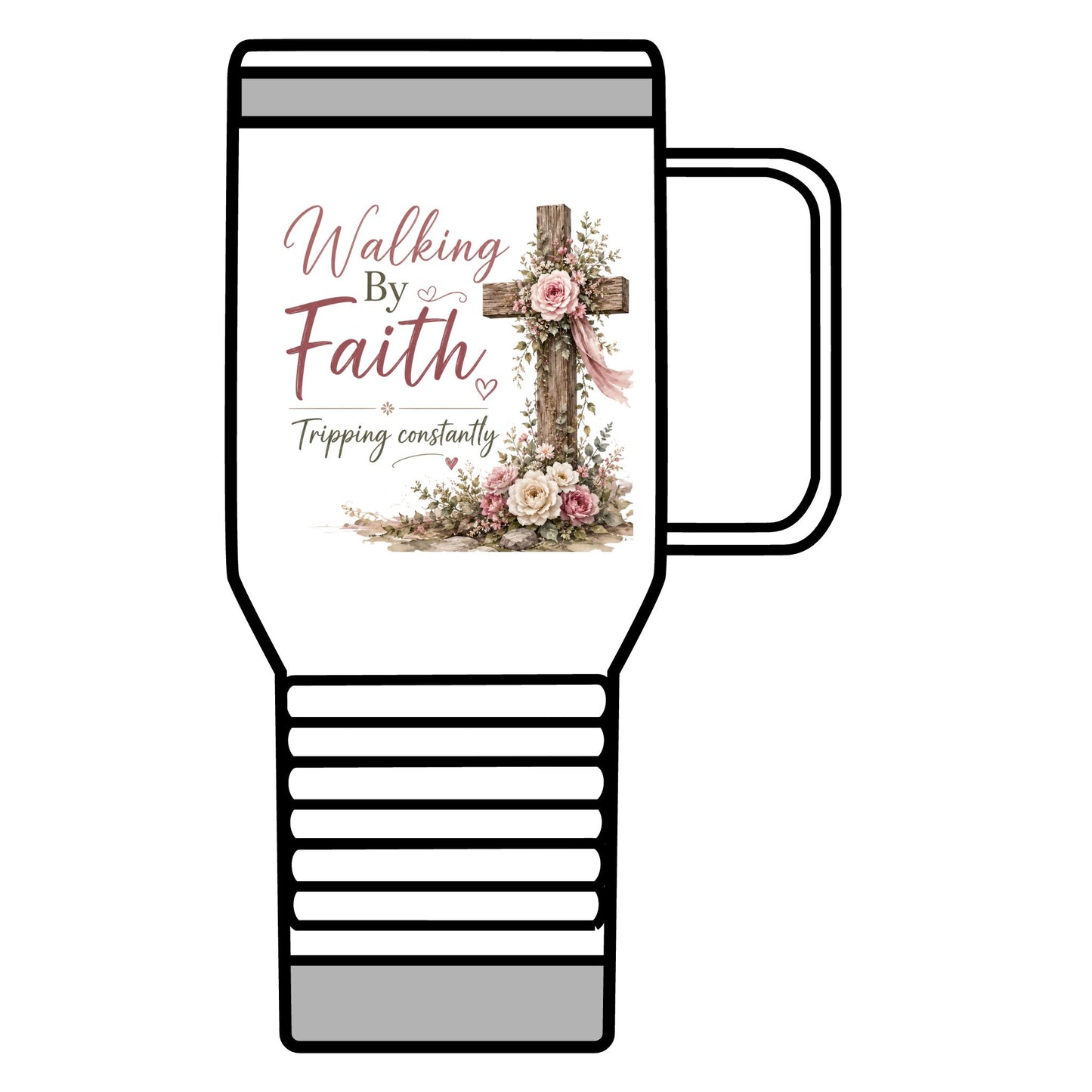 Walking by Faith 'Constantly Tripping' Travel Mug — 20oz Insulated Christian Coffee Tumbler
