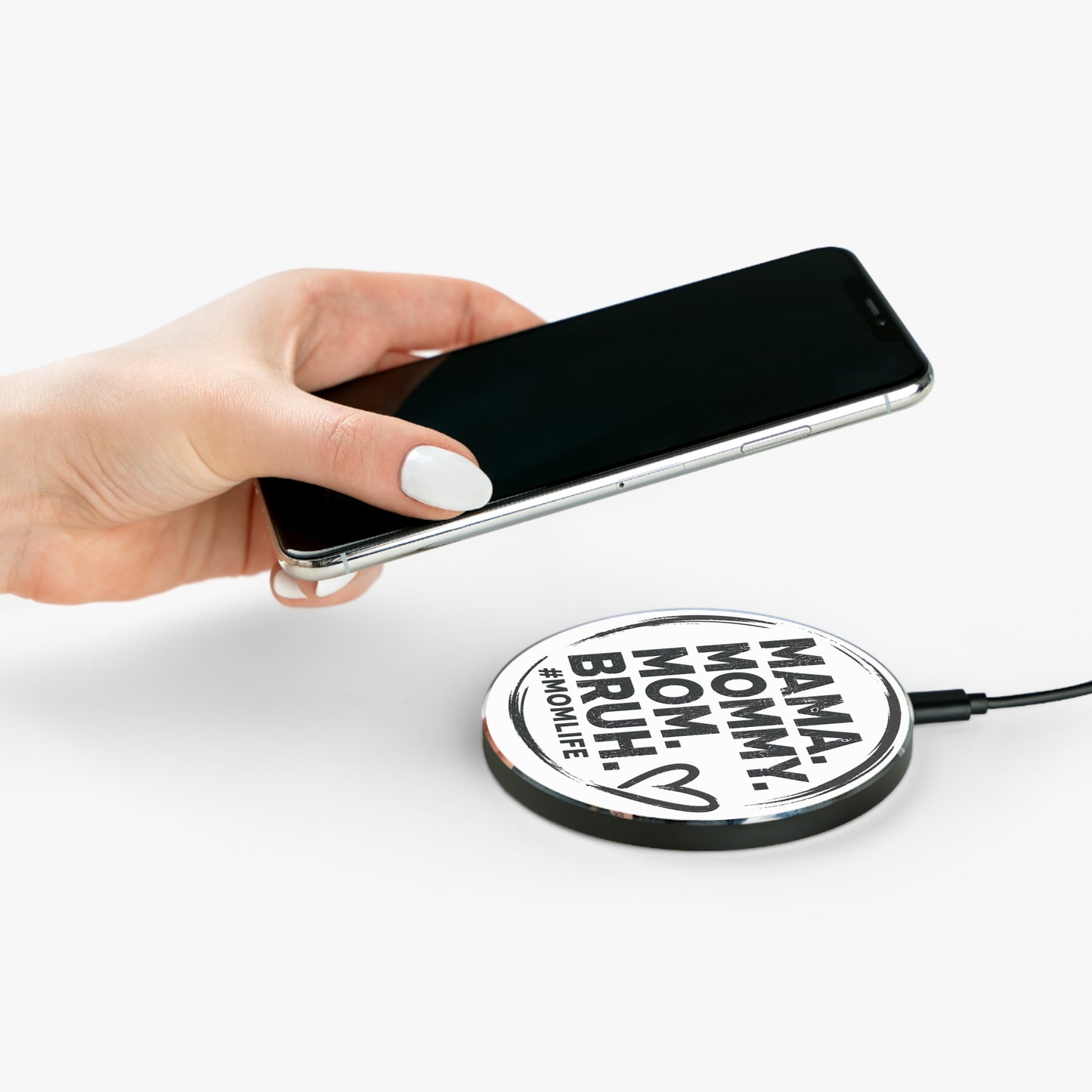 MAMA MOMMY MOM BRUH Wireless Charger | Funny Mom Phrase, Phone Charging Pad