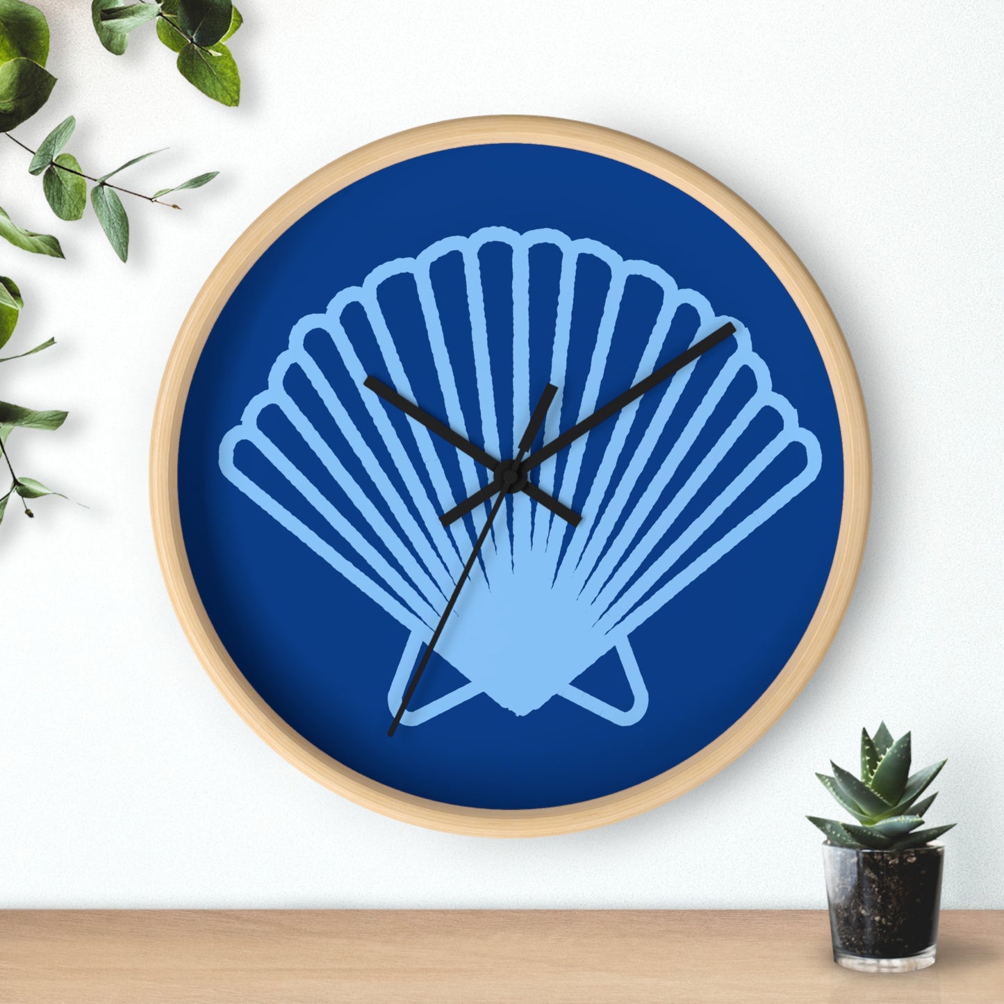 Shell Wall Clock — Coastal Seashell Decorative Wall Clock