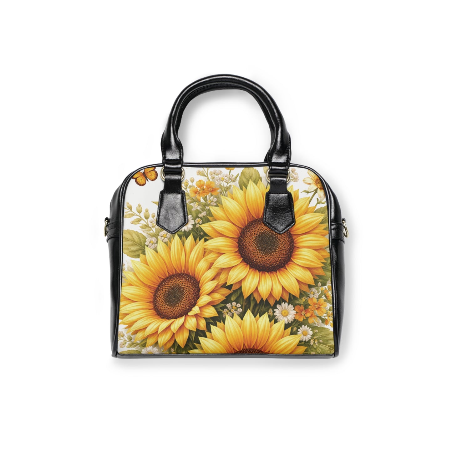 Sunflower Shoulder Handbag — Bright Floral Tote Purse for Spring & Summer