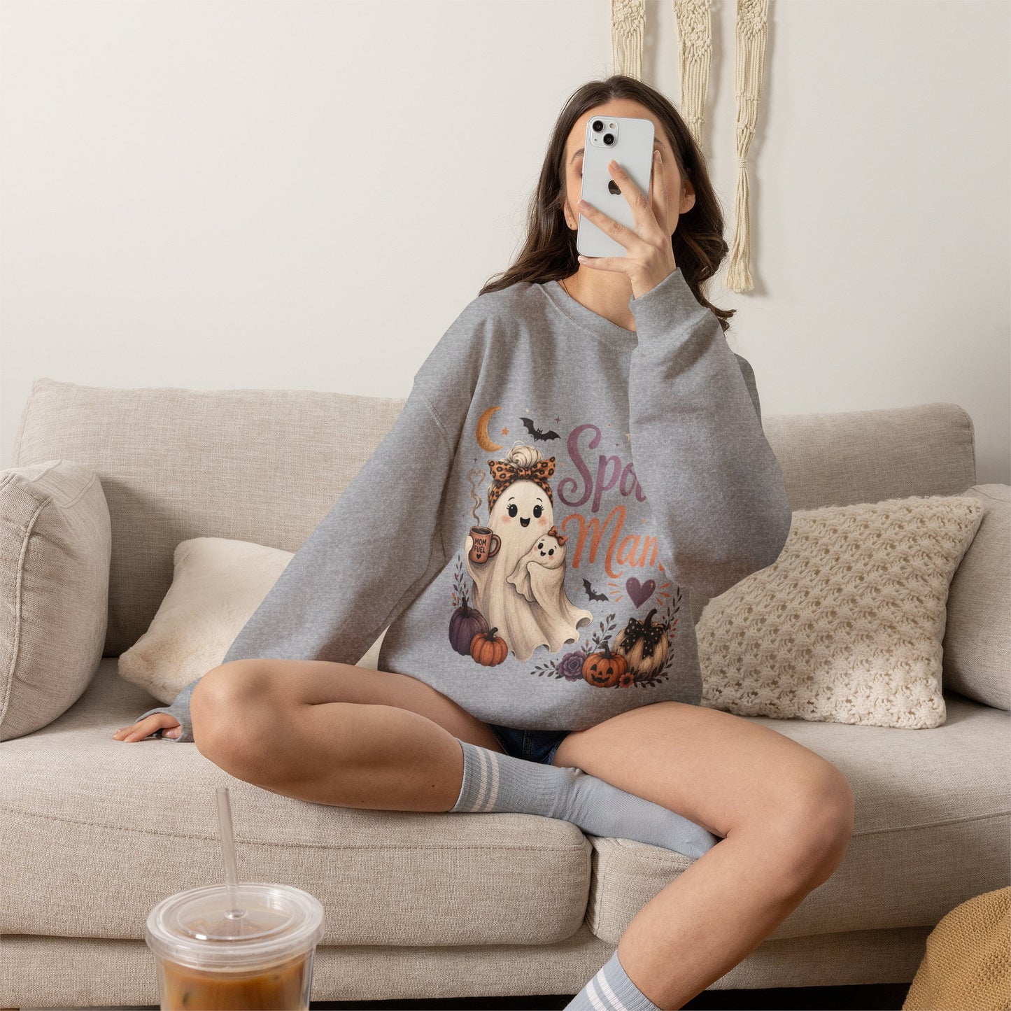 Spooky Mama Sweatshirt — Halloween Mom Crewneck