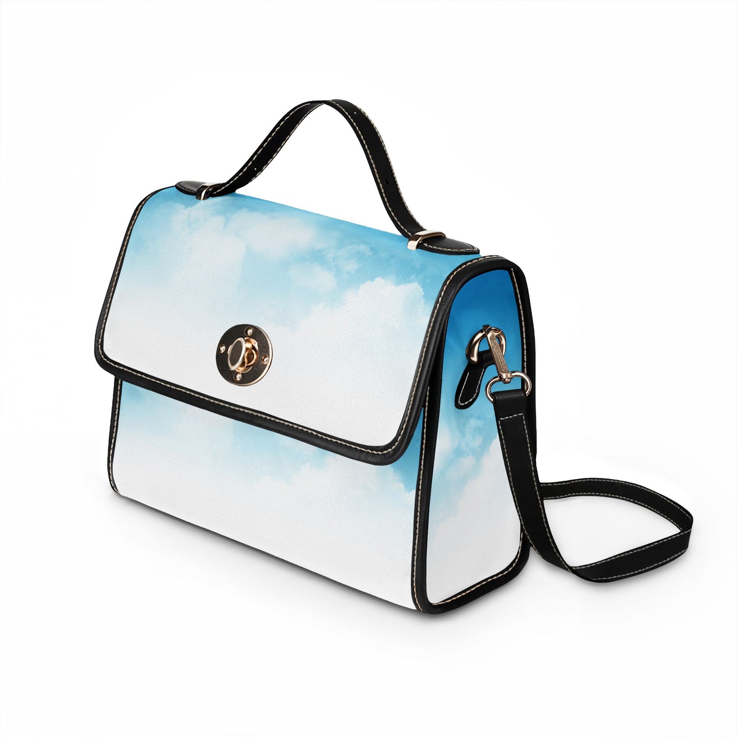 Sky Cloud Print Canvas Bag — Waterproof Shoulder Tote