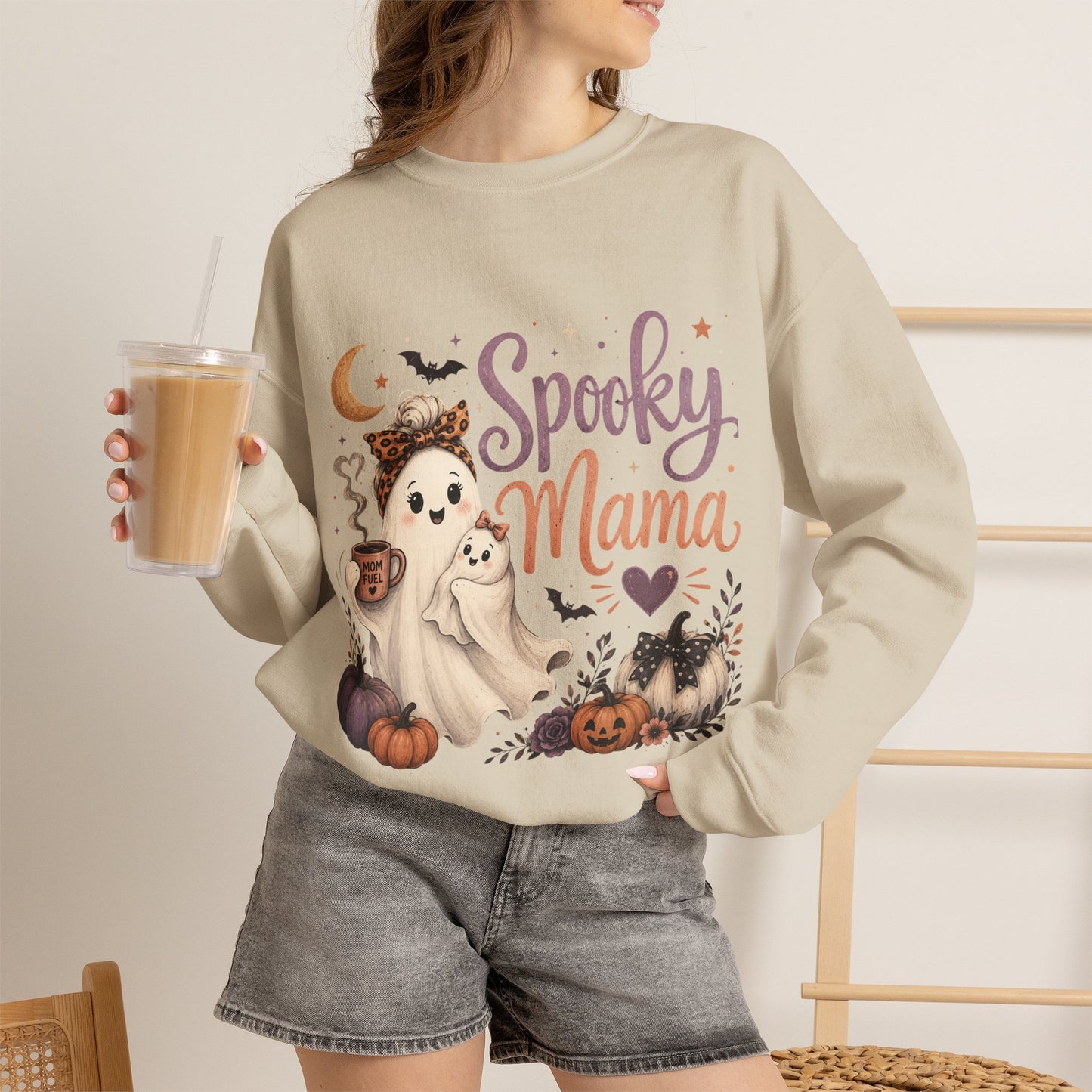 Spooky Mama Sweatshirt — Halloween Mom Crewneck