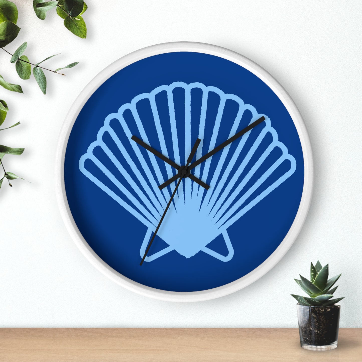 Shell Wall Clock — Coastal Seashell Decorative Wall Clock