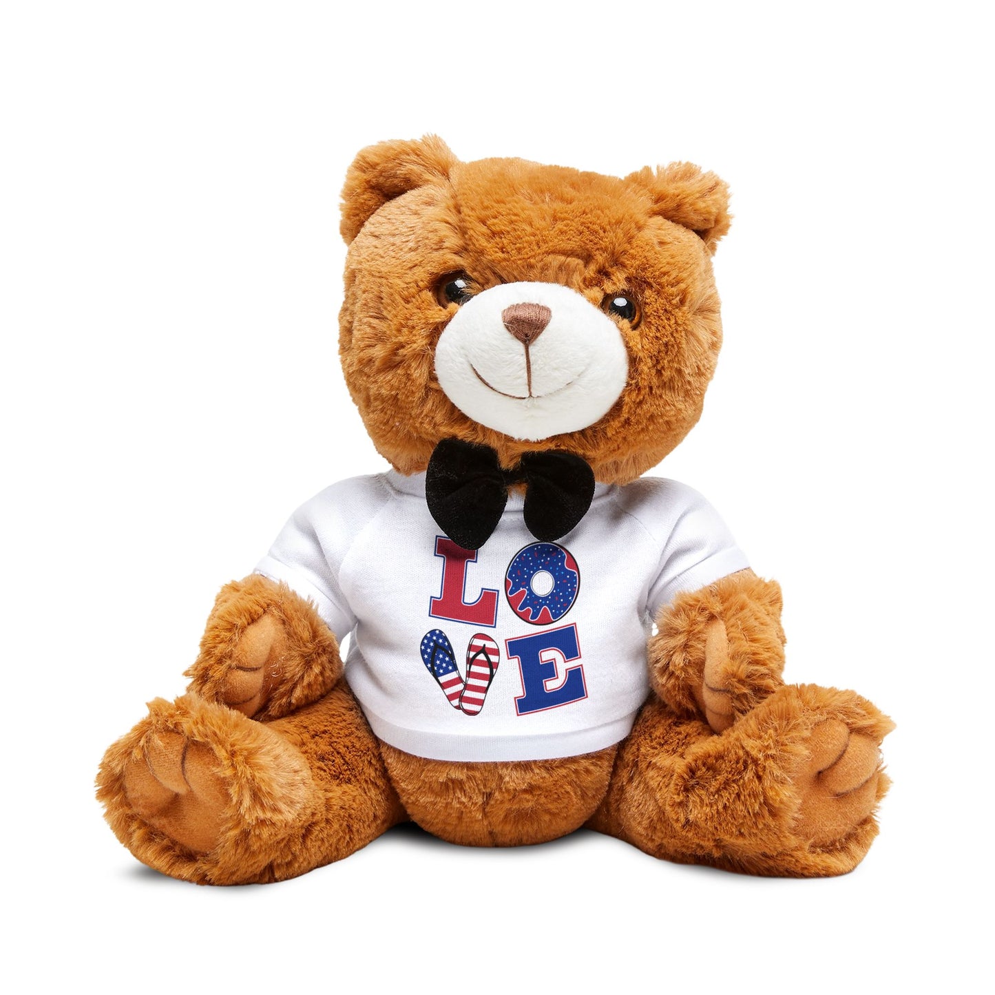 Fourth of July Teddy Bear with T-Shirt, T-Shirt | Patriotic Bear American Flag Design
