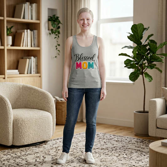 Blessed Mom tank | Mother's Day typography mom life top