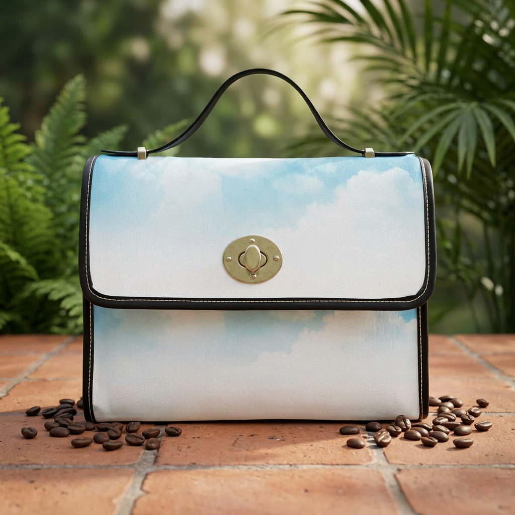 Sky Cloud Print Canvas Bag — Waterproof Shoulder Tote