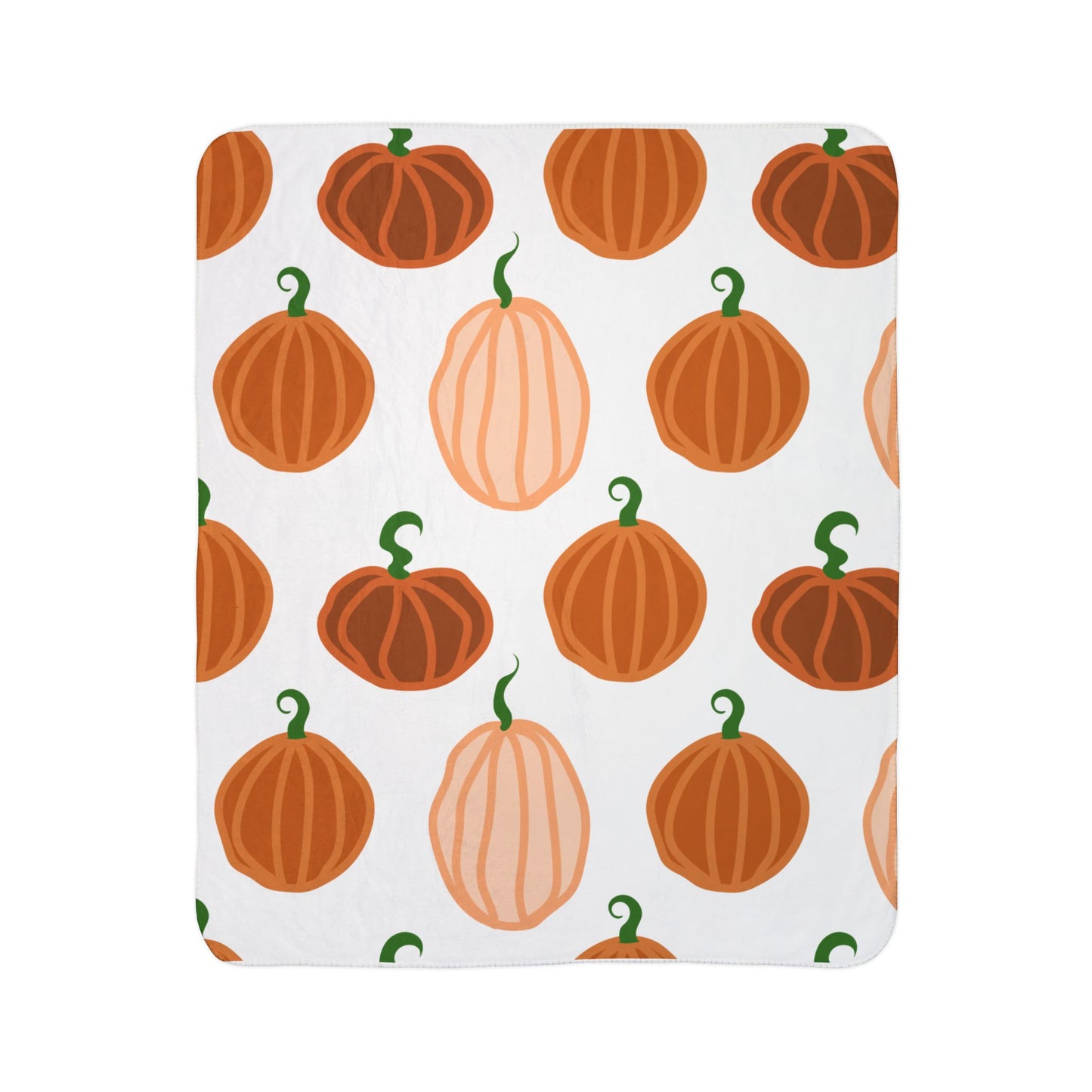 Pumpkin Fleece Sherpa Blanket
