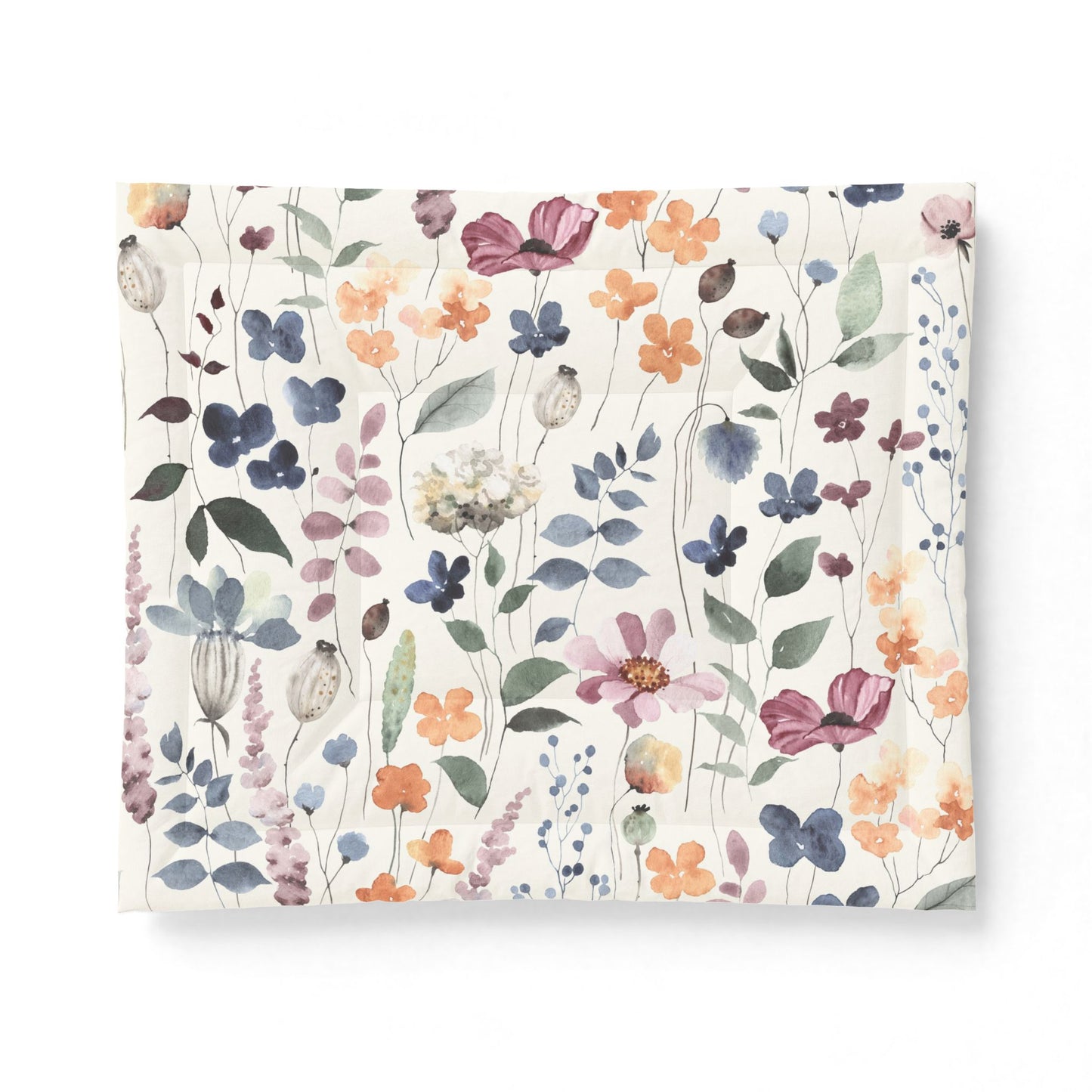 Floral Watercolor Cotton Comforter - Pastel Wildflower Bedding
