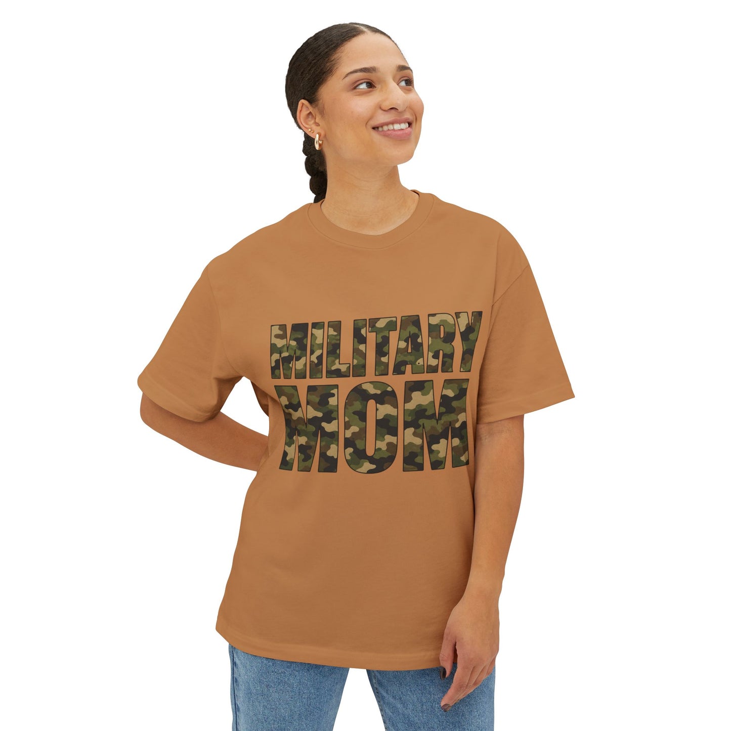 Military Mom T‑Shirt — Unisex Oversized Boxy Tee