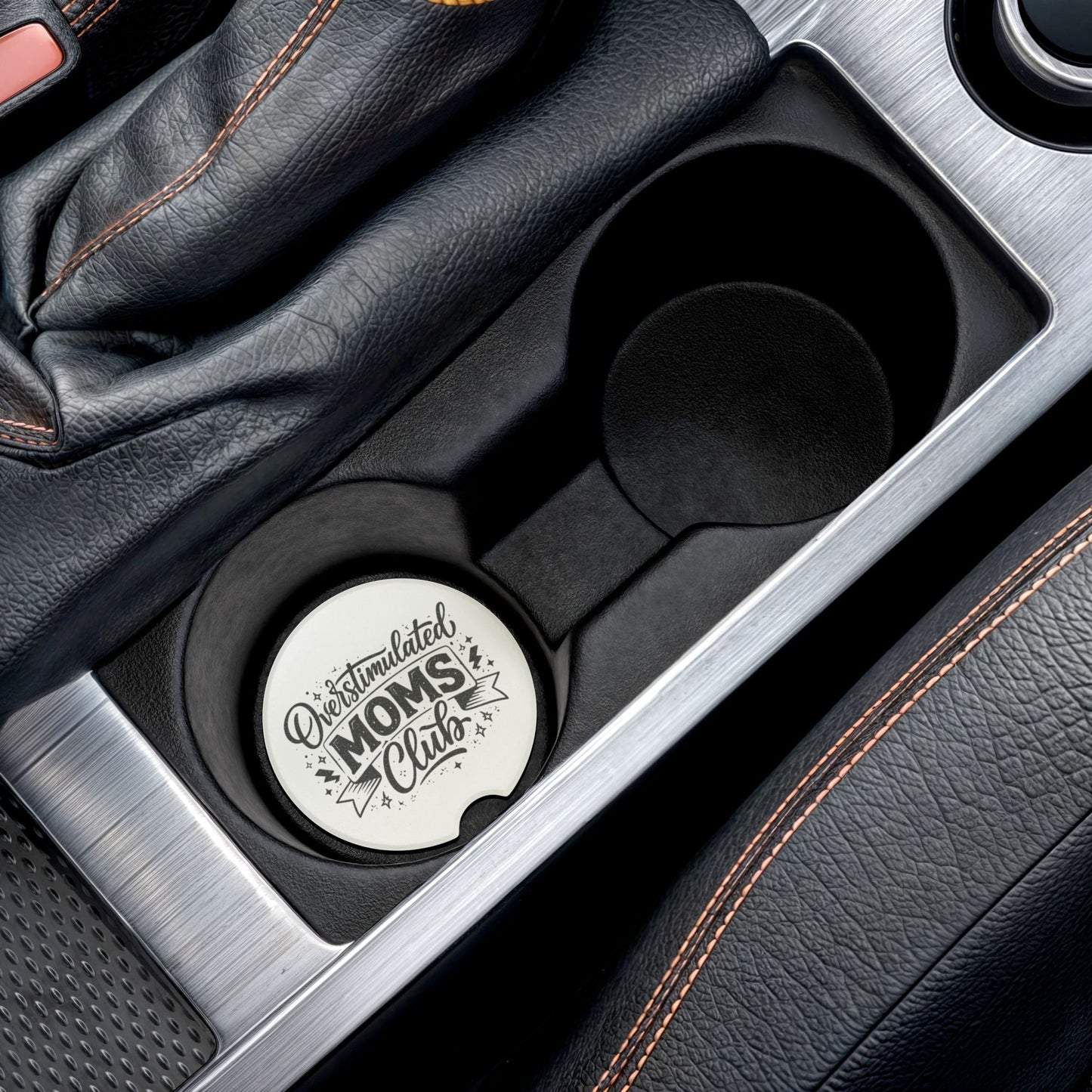 Overstimulated moms club Soapstone Car Coaster