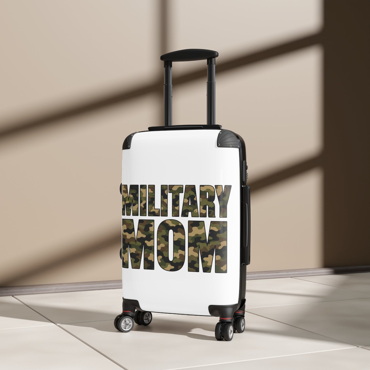 Military Mom Suitcase – Camo Print Carry-On Travel Luggage for Military Families