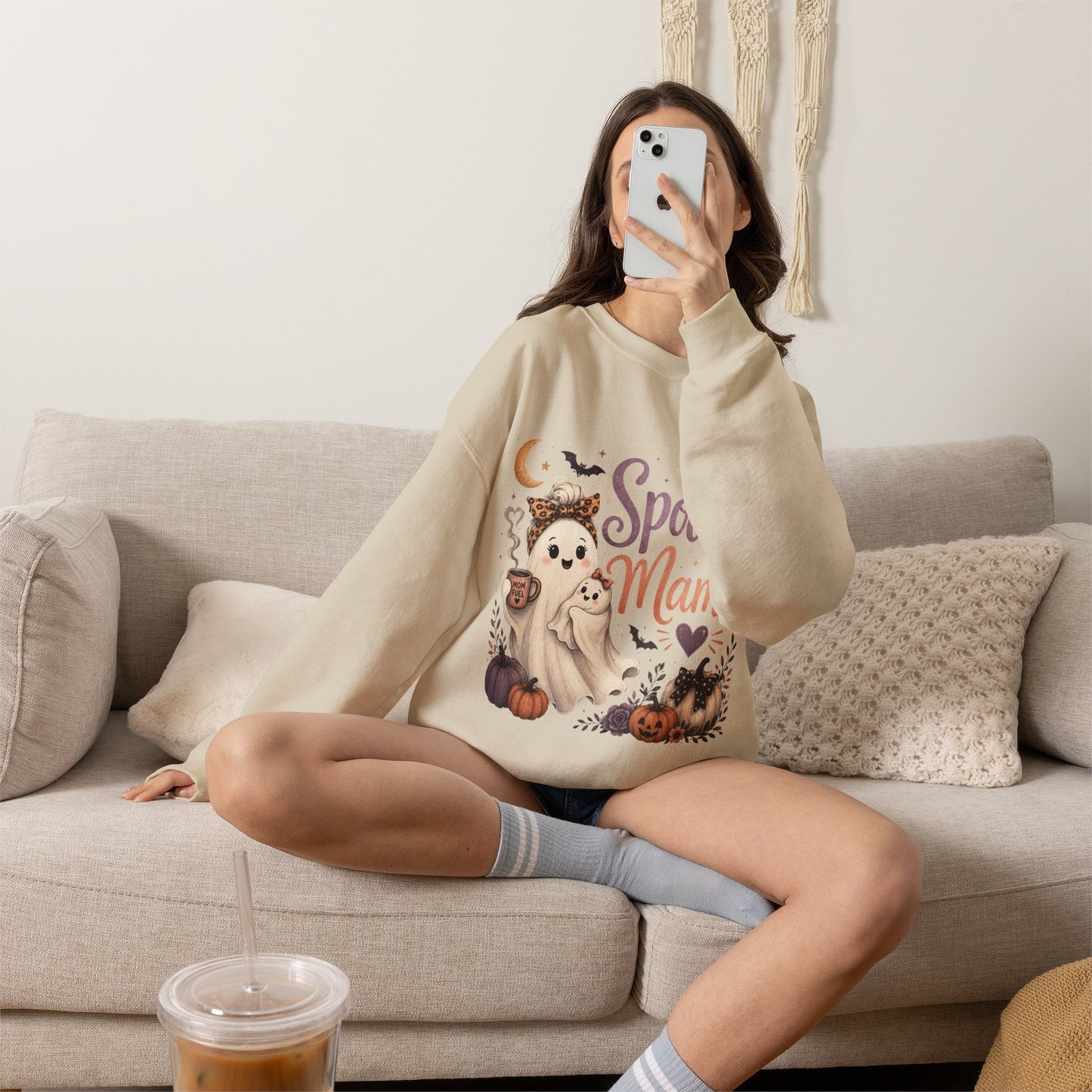 Spooky Mama Sweatshirt — Halloween Mom Crewneck