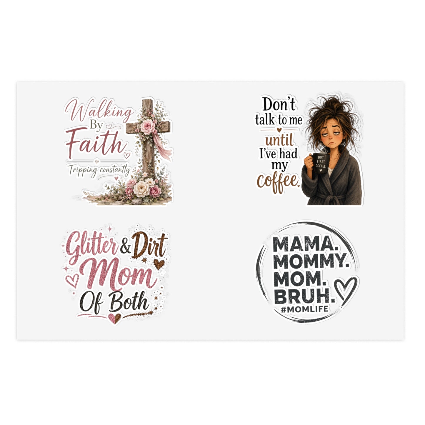Mom Life Sticker Sheets — Planner & Scrapbook Stickers for Busy Moms