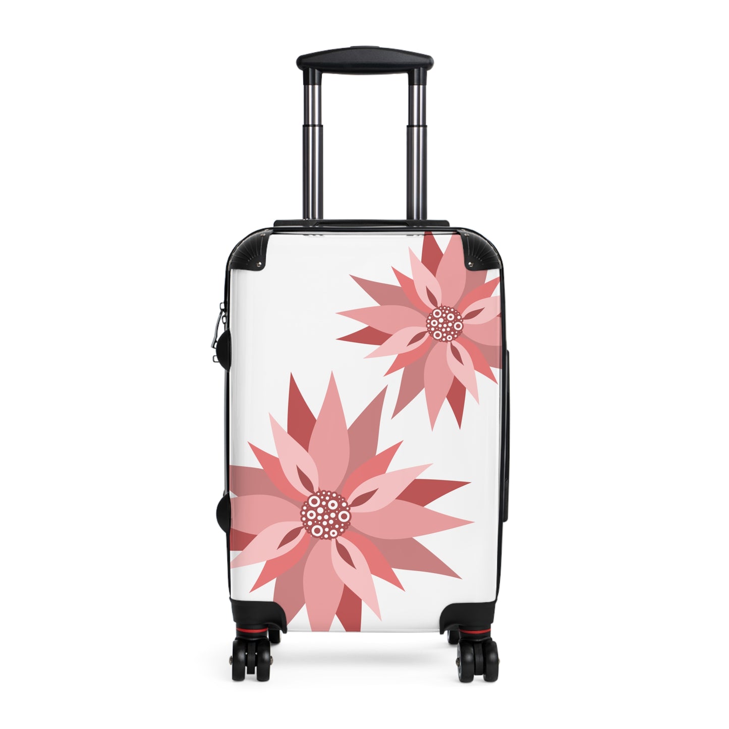 Pink Floral Carry-On Suitcase — Lightweight Rolling Luggage with Stylized Blossoms