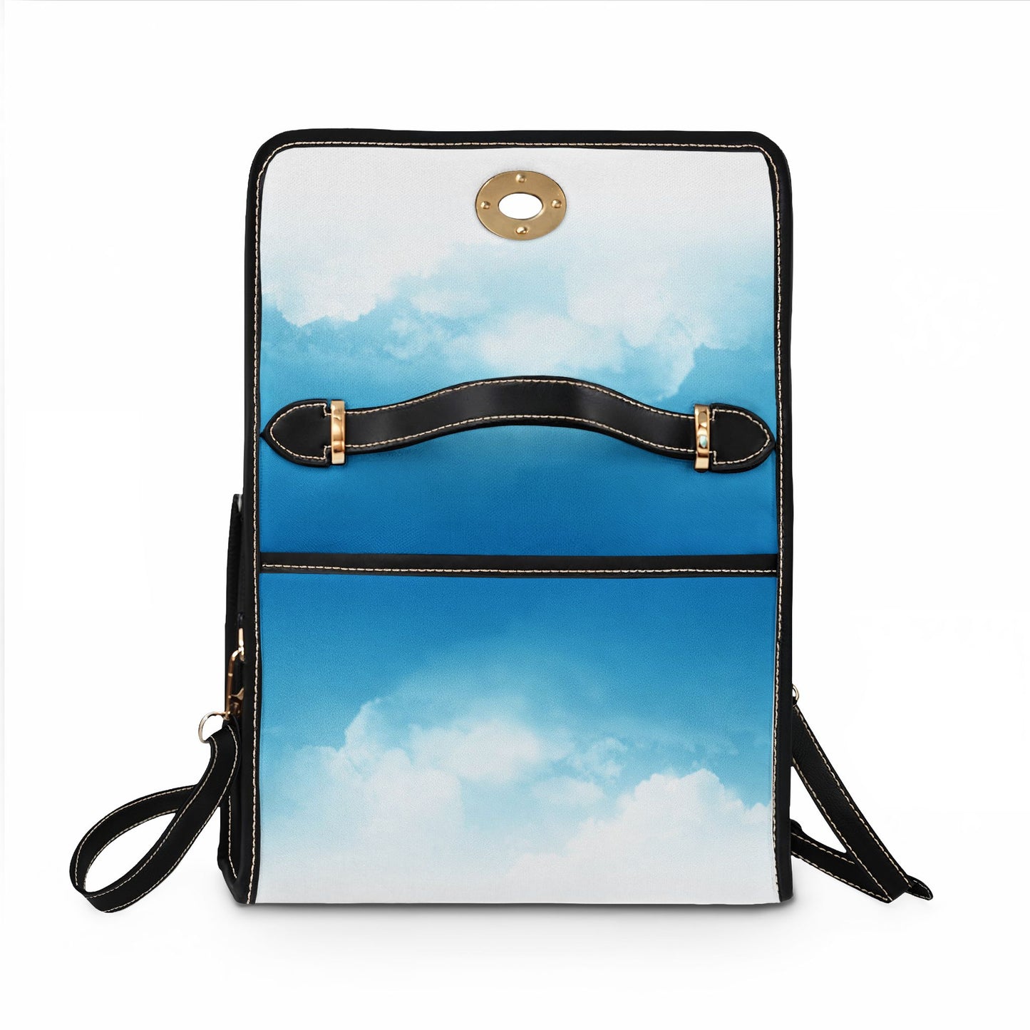 Sky Cloud Print Canvas Bag — Waterproof Shoulder Tote