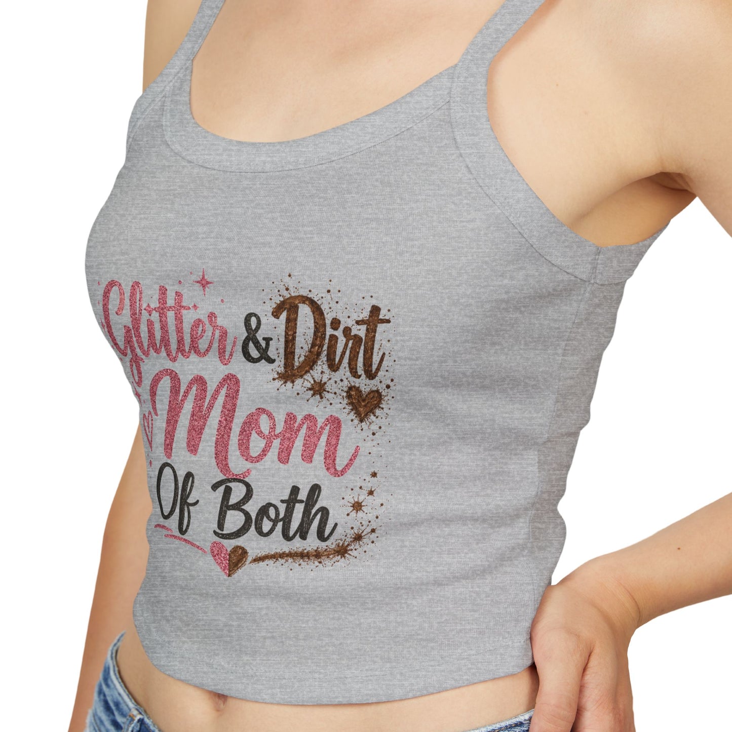Glitter and Dirt Mom of Both Tank Top | Mom Life Graphic
