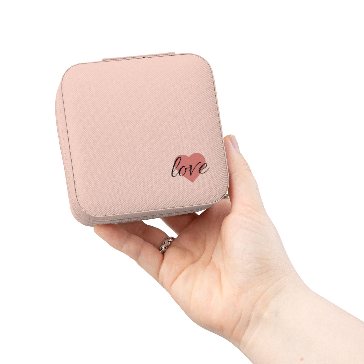 Love heart travel jewelry case | compact jewelry travel case, earring ring organizer
