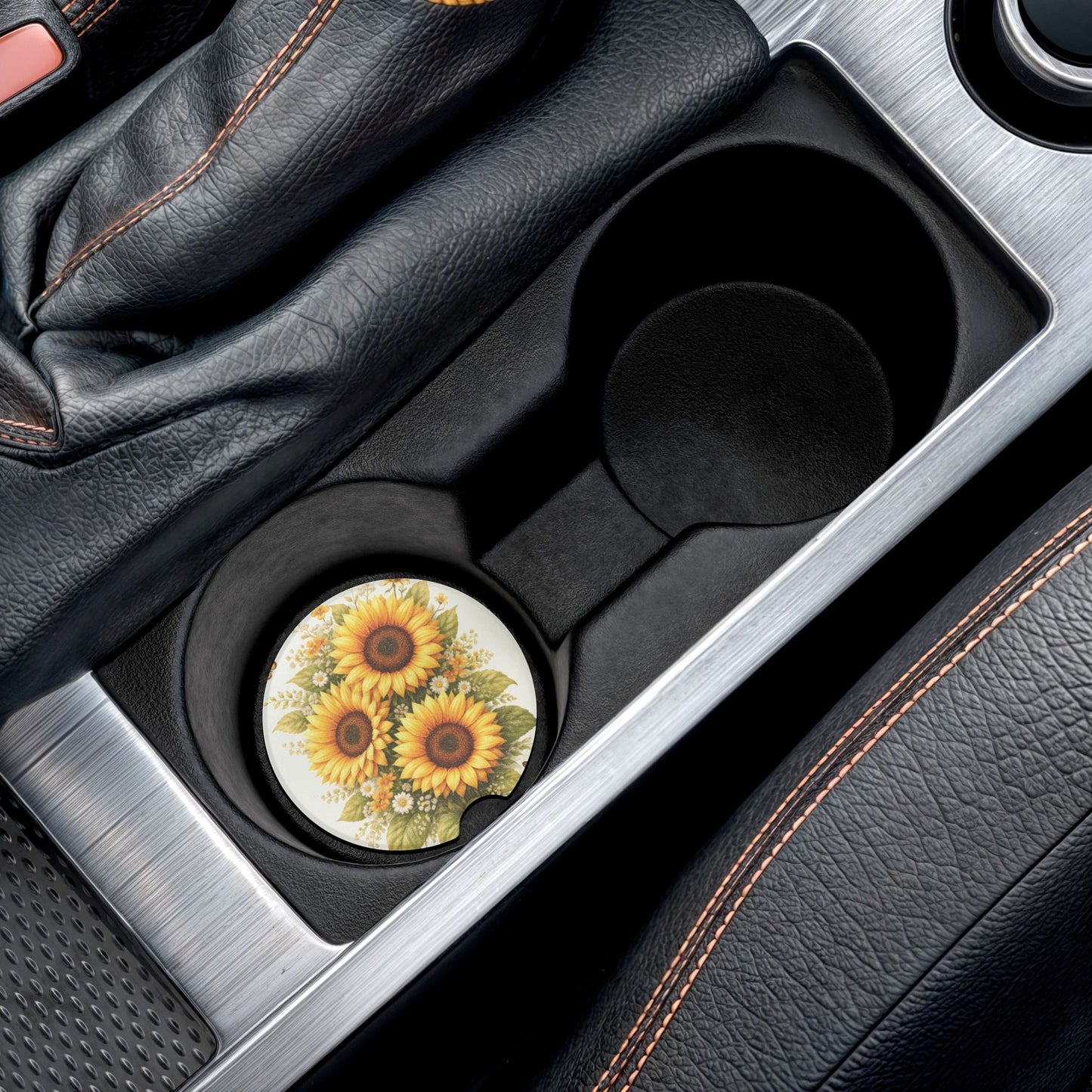 Sunflower Soapstone Car Coaster