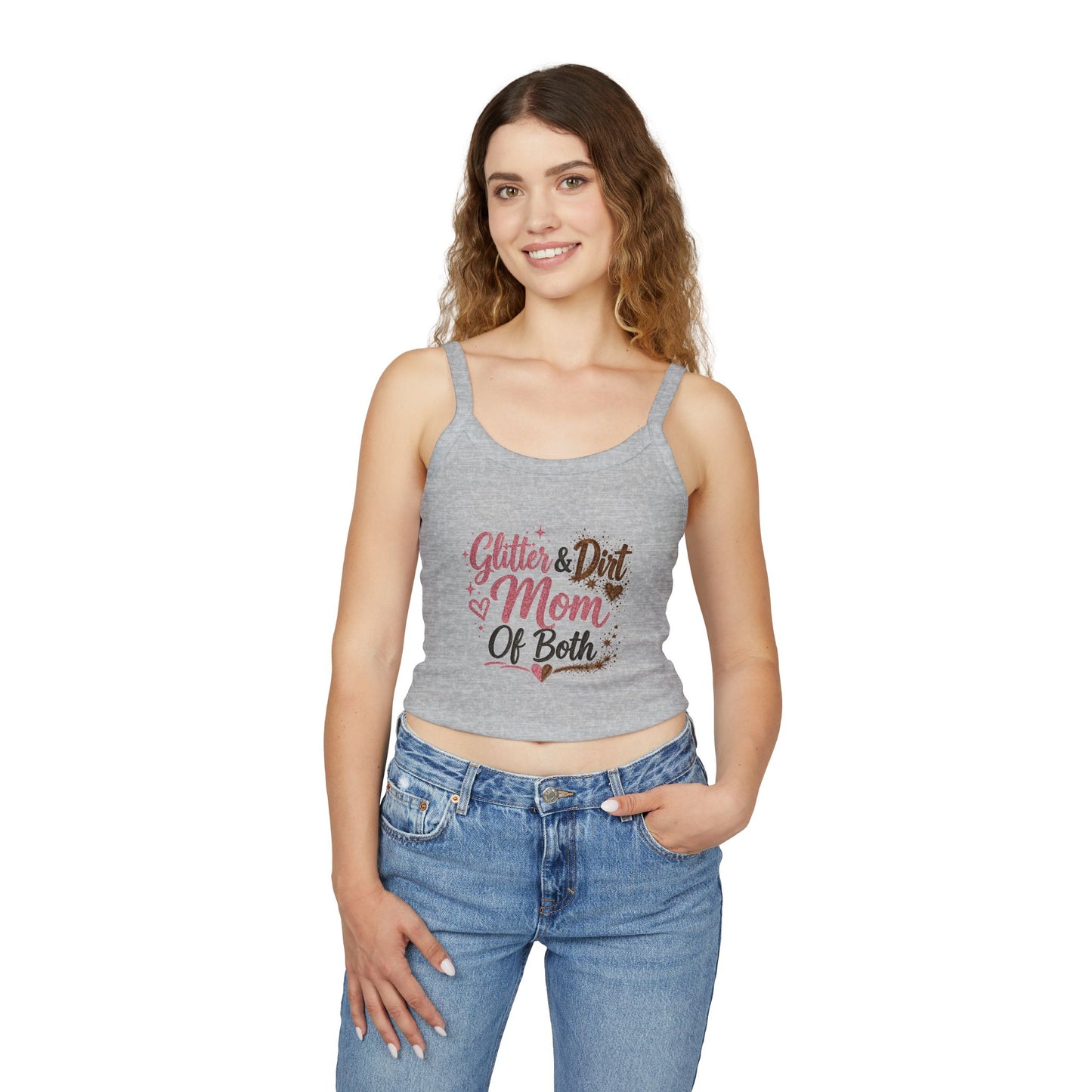 Glitter and Dirt Mom of Both Tank Top | Mom Life Graphic