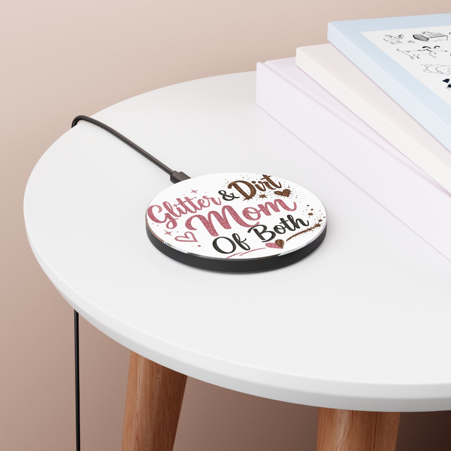 Glitter Dirt Mom of Both Wireless Charger | Funny Mom Phone Charger