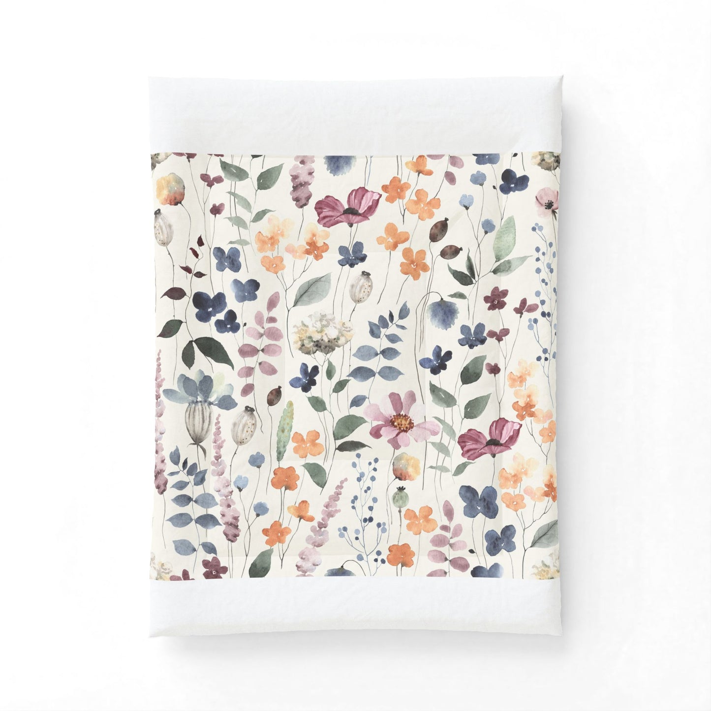 Floral Watercolor Cotton Comforter - Pastel Wildflower Bedding