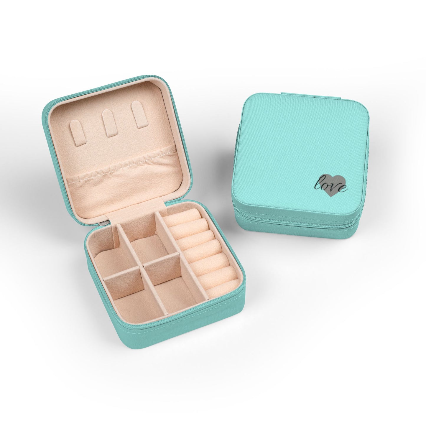 Love heart travel jewelry case | compact jewelry travel case, earring ring organizer