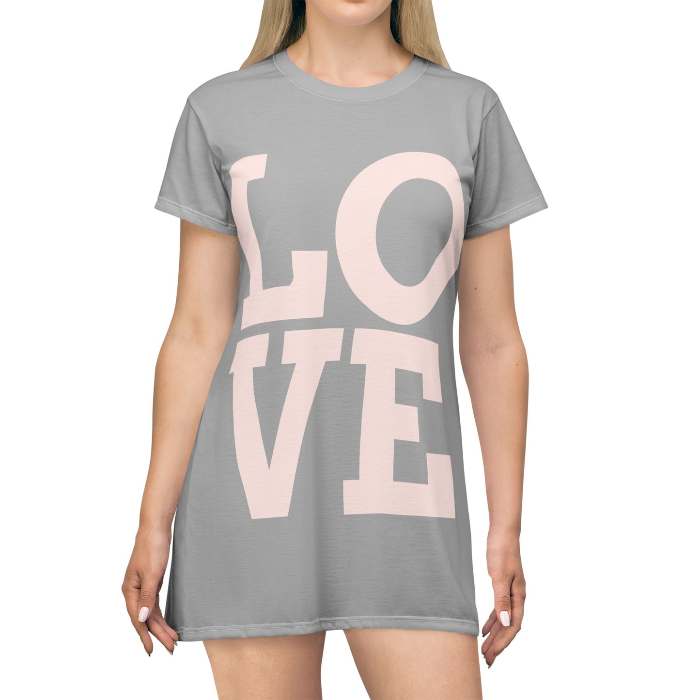 LOVE T-Shirt Dress — Women's Casual Graphic Tee Dress