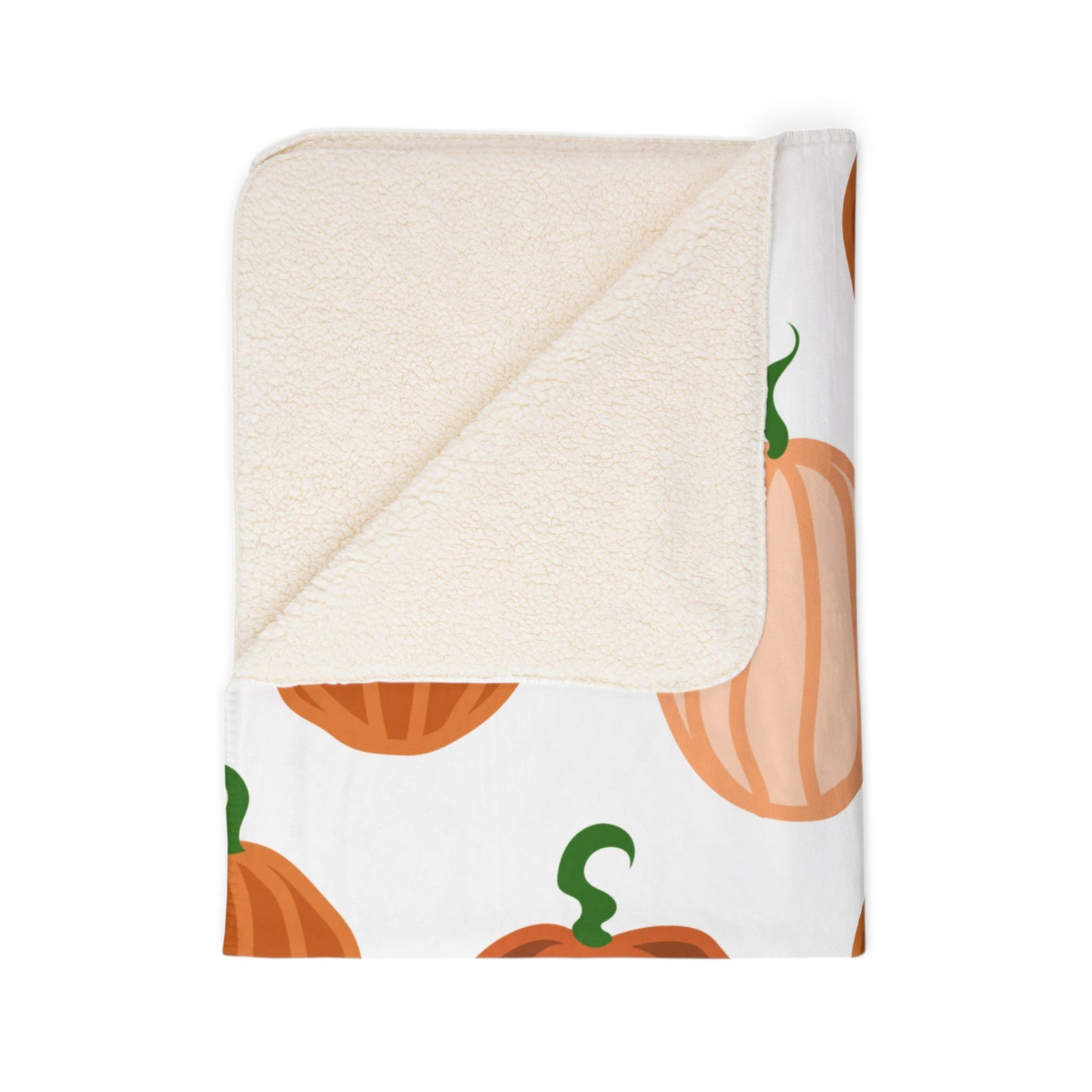 Pumpkin Fleece Sherpa Blanket