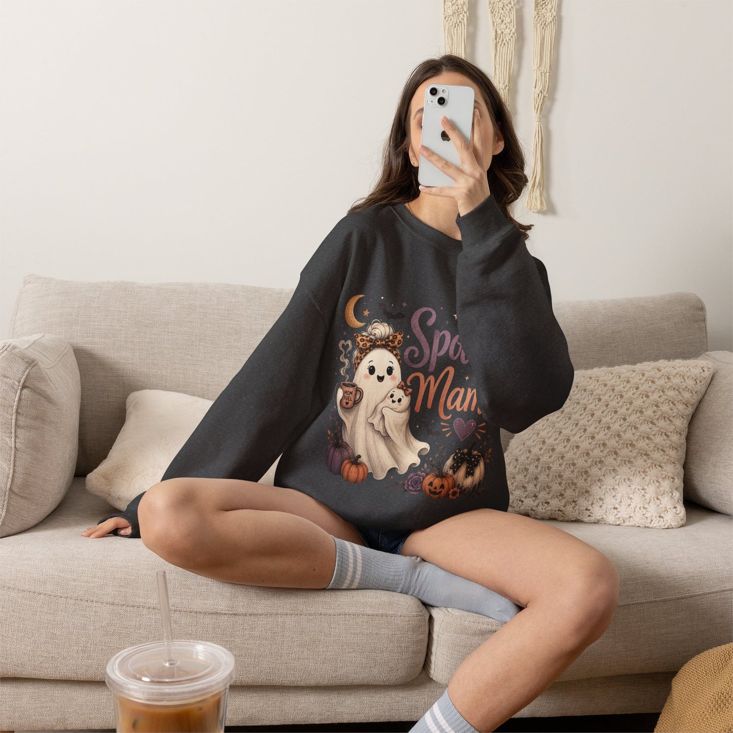 Spooky Mama Sweatshirt — Halloween Mom Crewneck