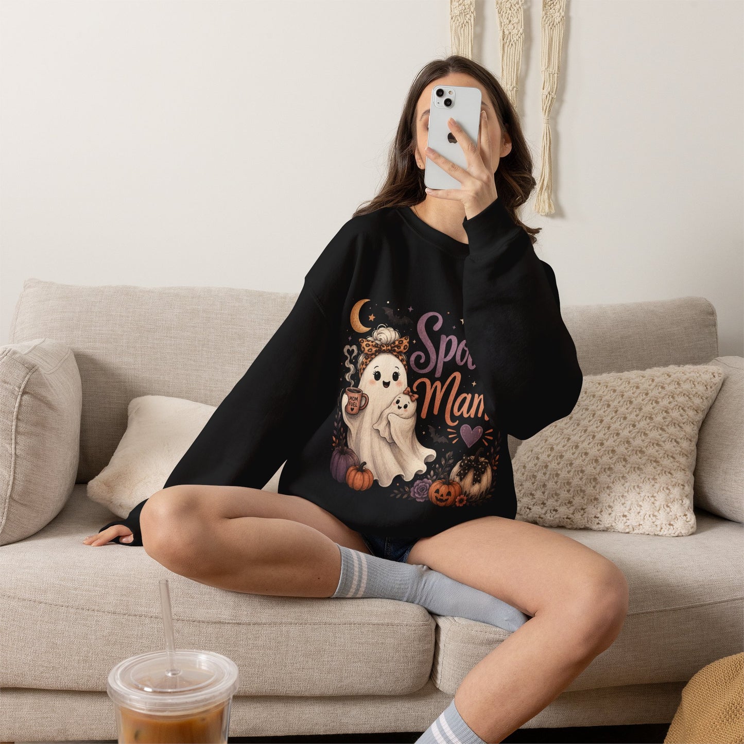 Spooky Mama Sweatshirt — Halloween Mom Crewneck