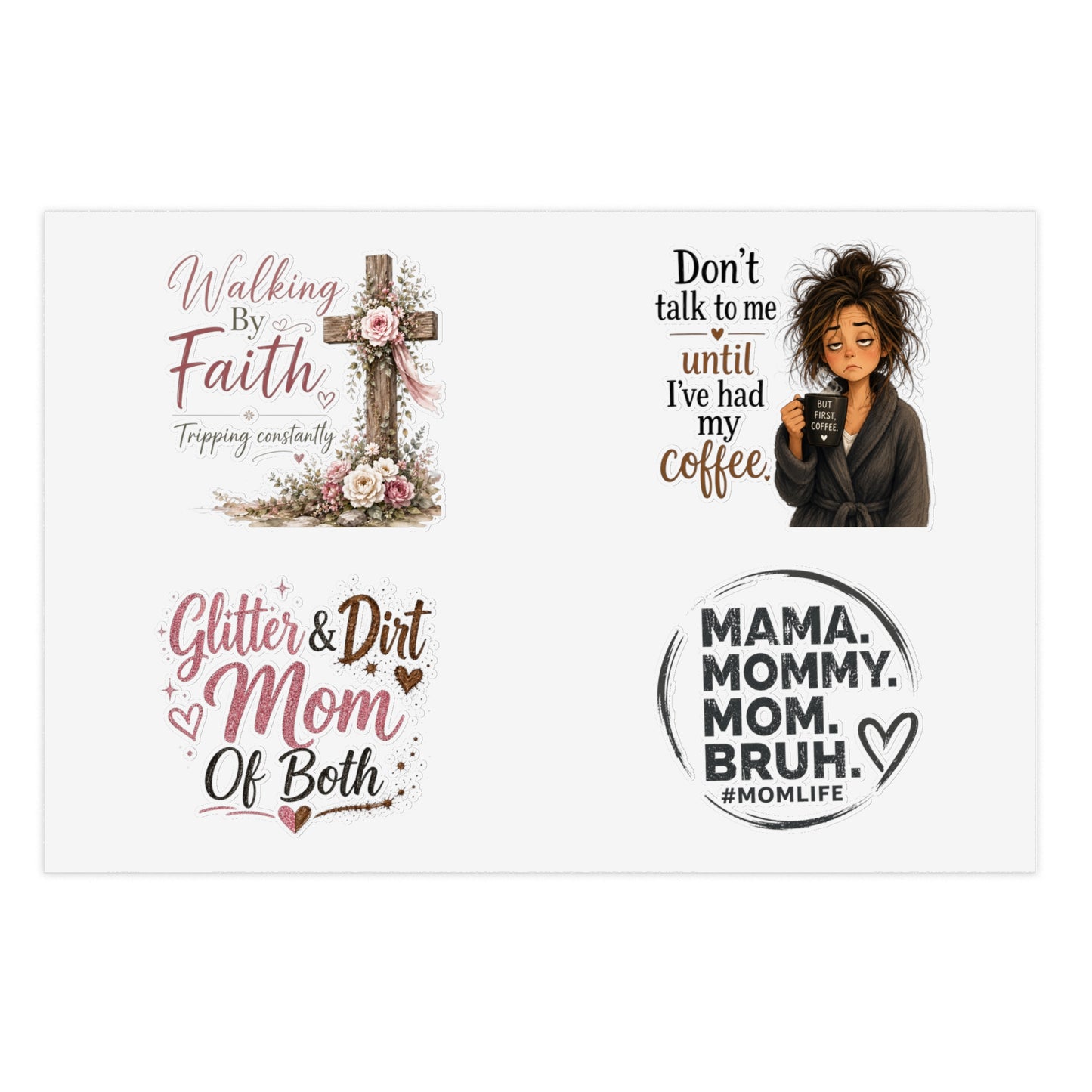 Mom Life Sticker Sheets — Planner & Scrapbook Stickers for Busy Moms