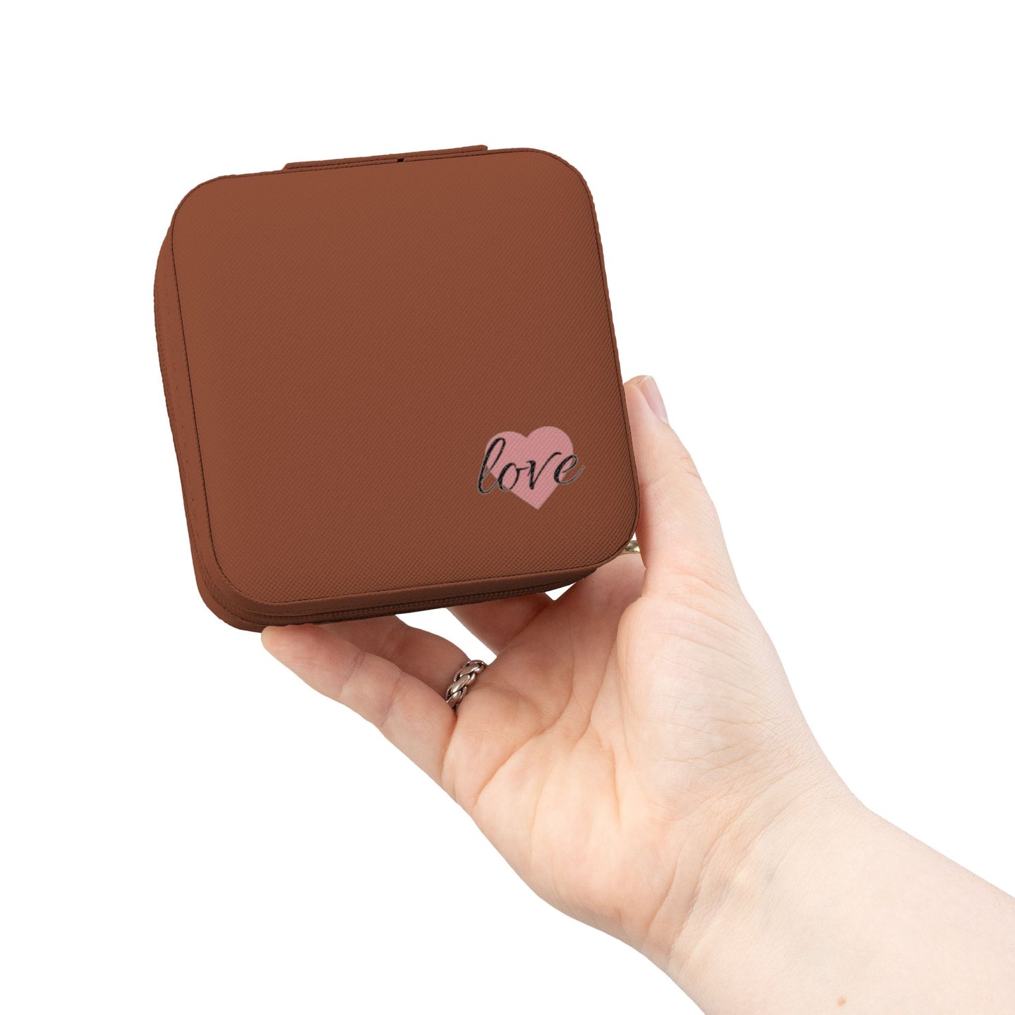Love heart travel jewelry case | compact jewelry travel case, earring ring organizer