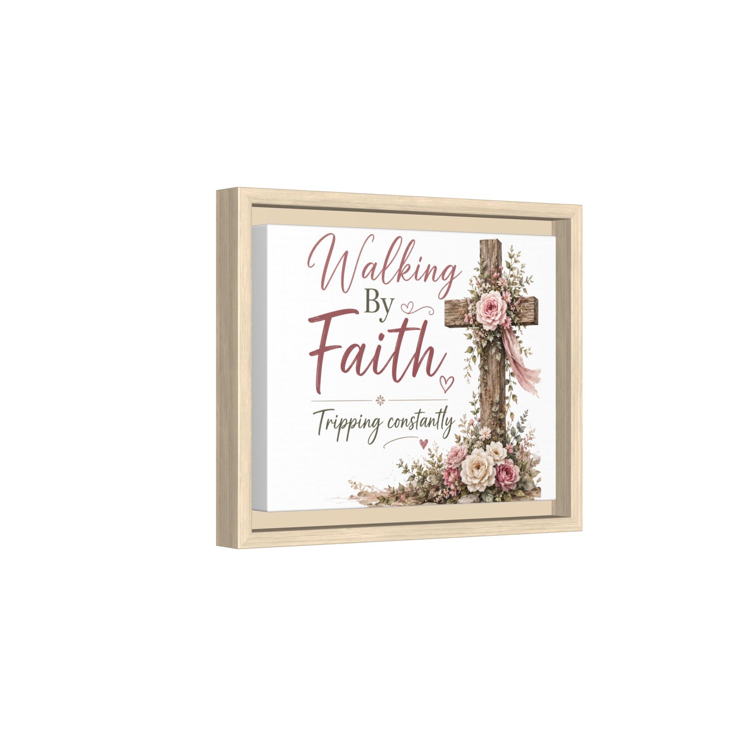 Walking By Faith Matte Canvas Print — Framed Inspirational Wall Art
