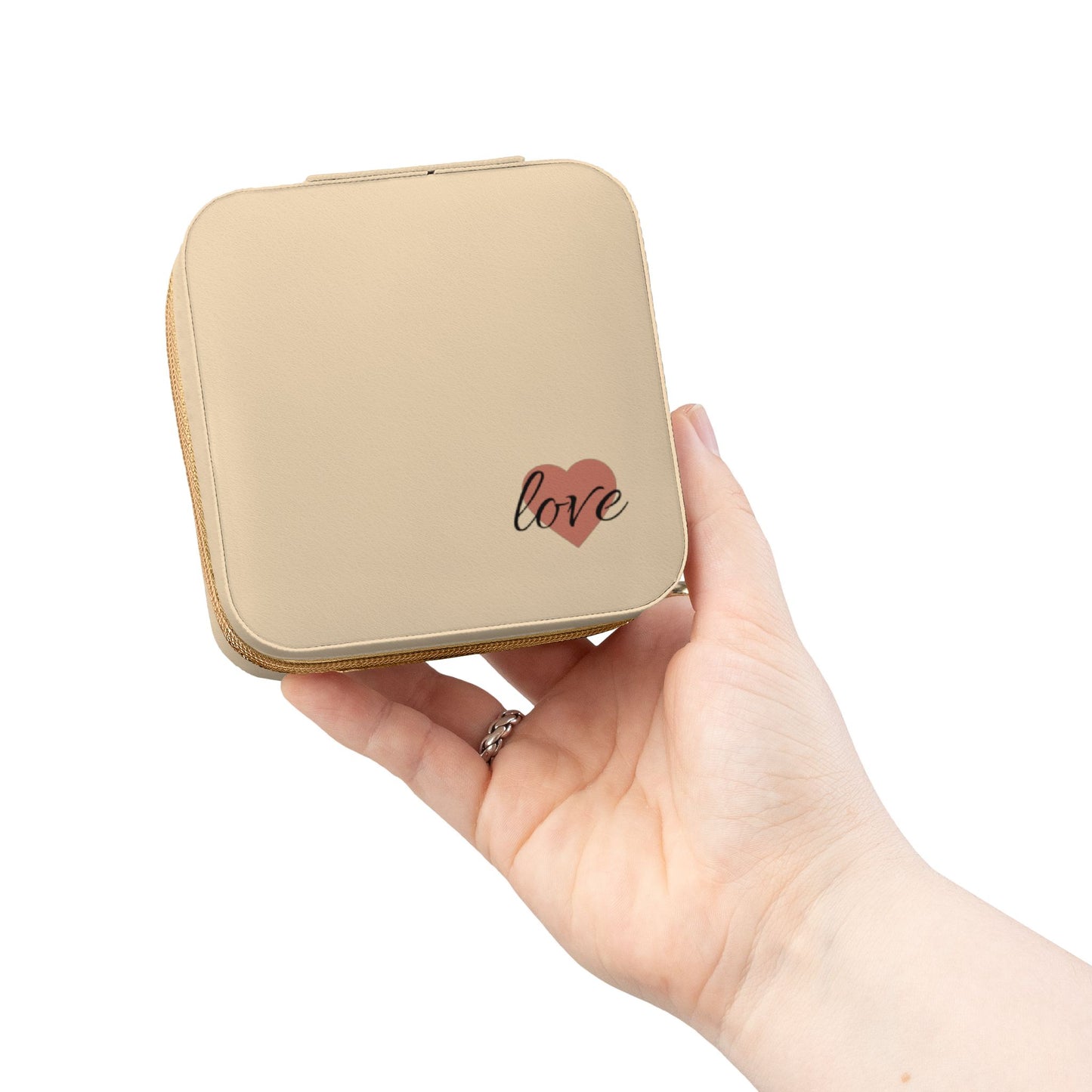 Love heart travel jewelry case | compact jewelry travel case, earring ring organizer